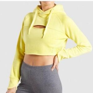 Gymshark Yellow Cropped Hoodie
